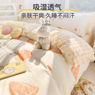 纯单棉被套件上XINGYUEJ100全棉150x200x20cm床单被3罩单人被单床