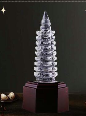 然水晶昌塔7层9层1文层粉白紫黄ZYWCT202色水晶宝塔办公天室学生