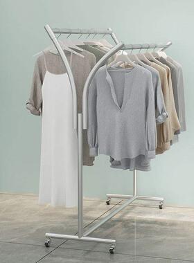 童服装店岛展示架落地专用双排杠中815陈上列女装墙挂衣货架移动