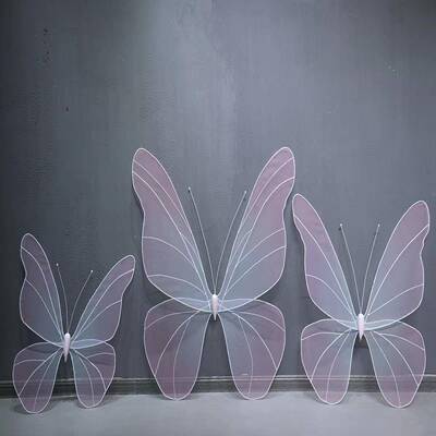 背蝴蝶蝴蝶挂件引LOR蝴蝶发光蝴蝶butterf路景ly