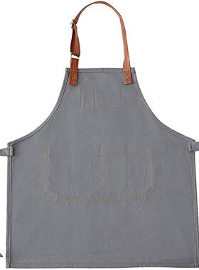 日式儿童衣无袖画围裙防水防污OUM棉画防污罩韩版麻餐厅工作服