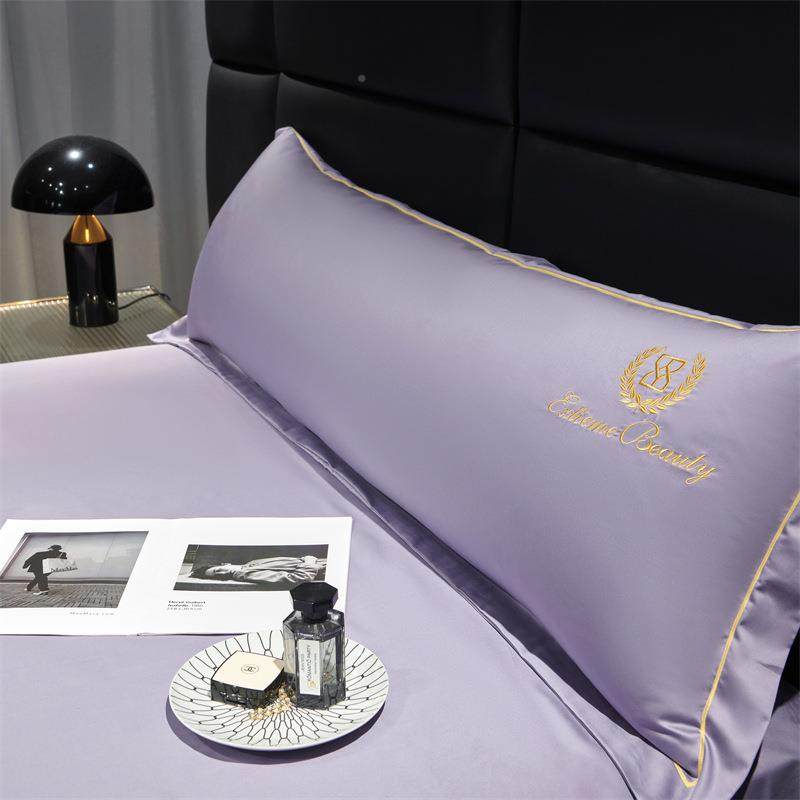 CTH78纯棉枕头套一D对100支素色/刺绣情侣双人长枕套S抱枕套1.21