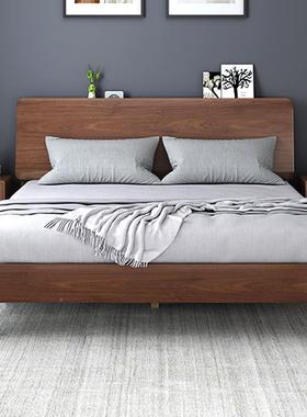 胡桃木实DQU木床加厚加粗12米单.1人床.5双床1人.8米卧室家用储物