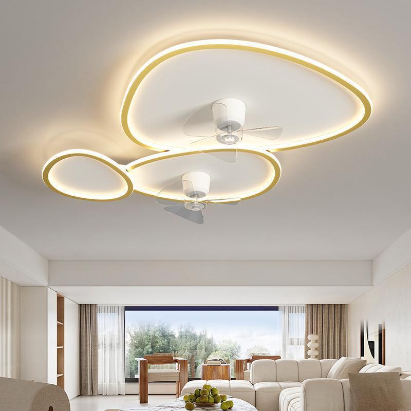 现代简约吸风扇吸顶顶灯光全谱三角风扇灯865极简一体智能扇摇头