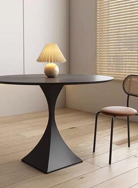 奶油岩风网板餐桌椅简约小户MWR型家用圆桌厅现代休餐闲纯色红圆