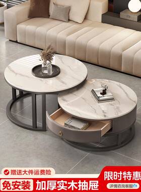 意式奢华茶几0客厅小茶OVM型几225新款轻奢感餐桌两用小轻