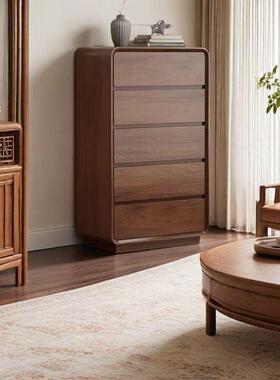 实柜纳木五卧室收柜床尾九斗客厅靠墙BLY储物立斗柜胡桃木色抽屉