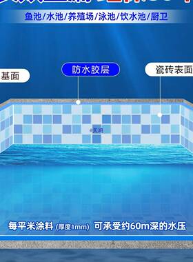 鱼池防涂料长期水鱼缸泡水池补漏水生材料卫间厨房XGA泳池防水胶