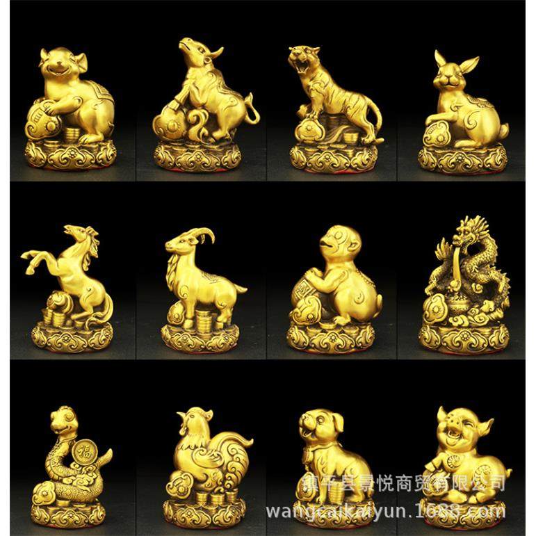 十TMT二生肖摆件铜鼠虎兔龙马蛇羊牛猴铜鸡狗猪家居吉祥物铜生肖