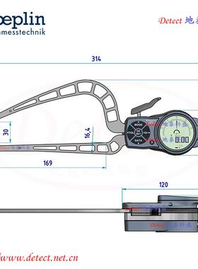 K4R50卡S外规RYR国数显管壁厚度测量卡规德K卡ROEPLIN壁厚带表尺