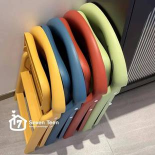 塑料滑折椅家LMC叠用厅加厚成人便携座椅客厅餐简易靠背椅防水防