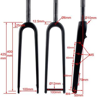 全碳ITT纤维v桶公路车瓜车rael前叉直管锥管轴平装碟G刹前叉70mm