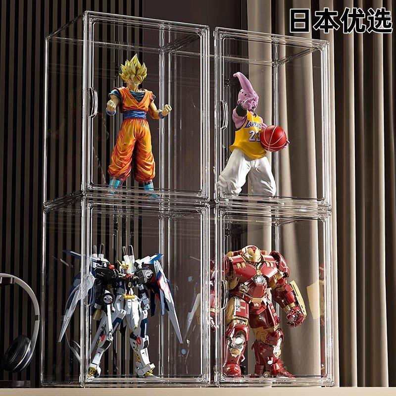 日本模型手办展示盒收纳盒盲盒亚克力高达展柜透明手办展示柜