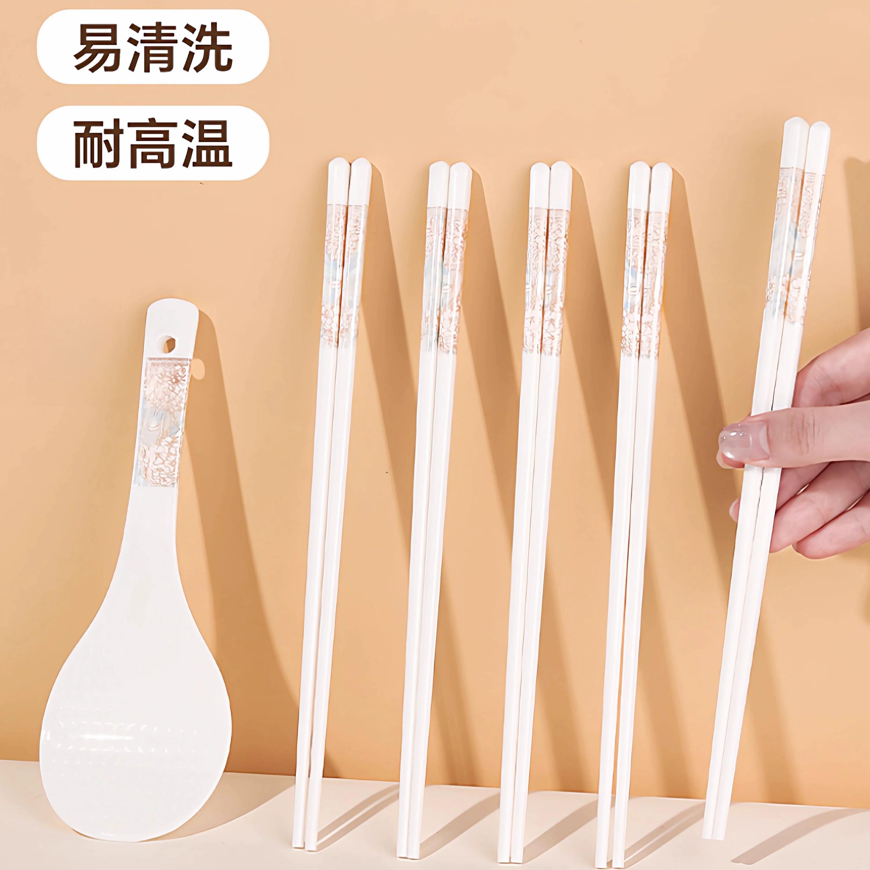 景德镇陶瓷筷子防摔防滑一人一筷家用筷子勺子套装食品级收纳盒子