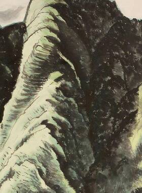 井NMW冈山画家李可染装纯手绘山水饰画水墨画办公室厅画客画壁名