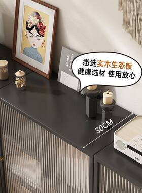 法地式复古书柜实矮客厅收纳储物柜一体落置木物柜SJ0264展示柜柜