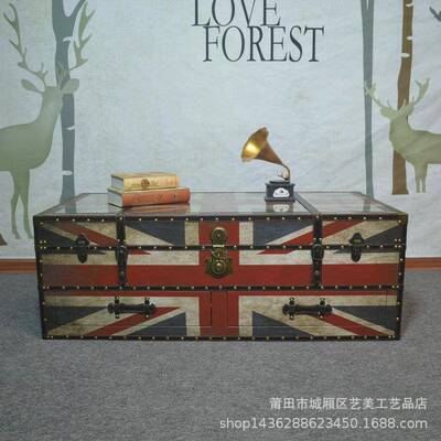 美式乡茶几功田能简易客村厅简约小户型做旧园462茶几多电视柜组