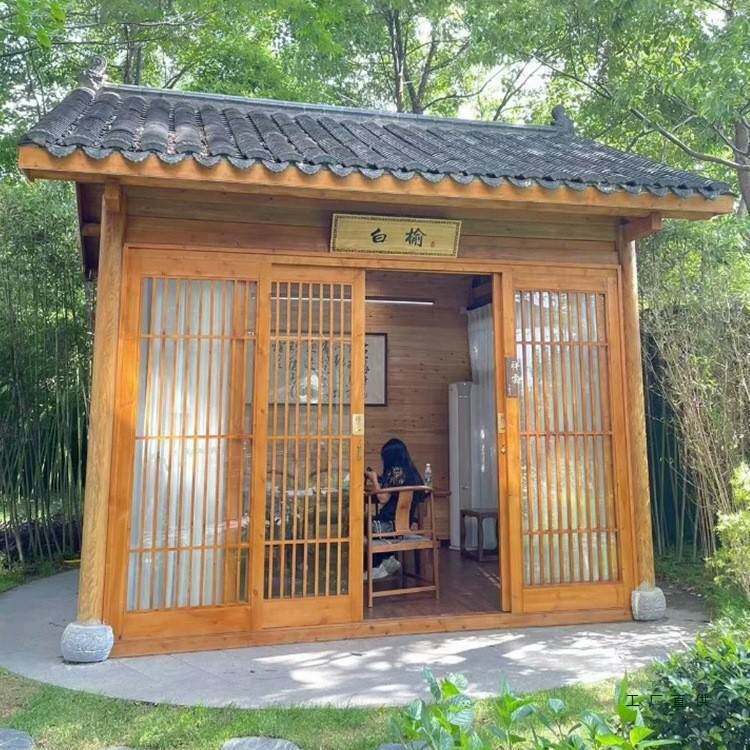 防户腐木外小木屋庭草院室外茶室网造景屋别墅农家F98T578H乐茅木