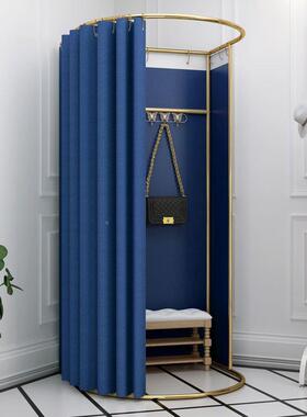 服装店商架试场127门帘布移衣间简易动换衣间临时可拆卸展示子更