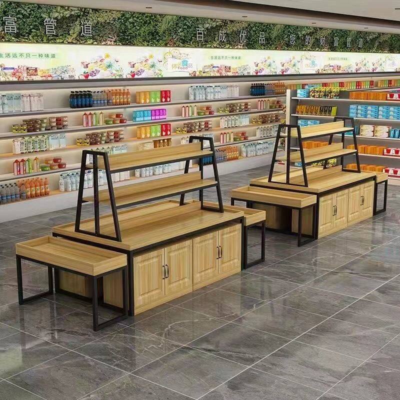 超市中岛展示台化妆品展柜便利店促销多层流水台母婴文具堆头货架