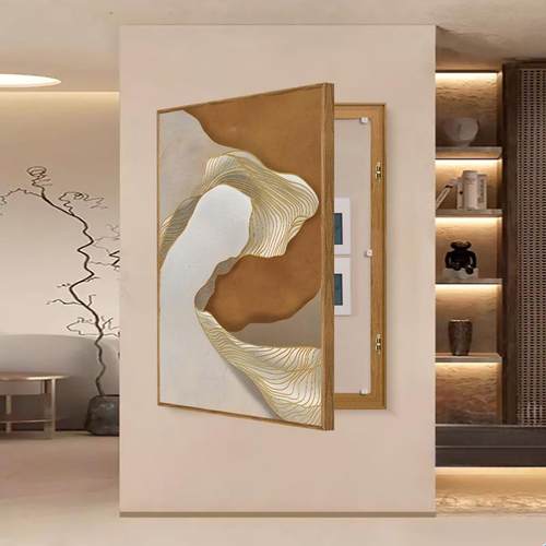 表箱装饰画竖款电奶油风配电遮挡抽象挂画XY717687约现代简大箱尺