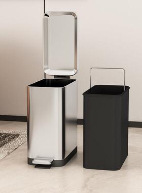 脚踏式圾桶生家厨7JQ5S8Ma房客厅窄缝不锈钢用脚踩有盖卫间垃厕所