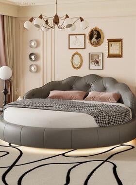 欧OGJ法式大圆床简双人现代约公主卧豪华室红创意民宿酒店圆形婚