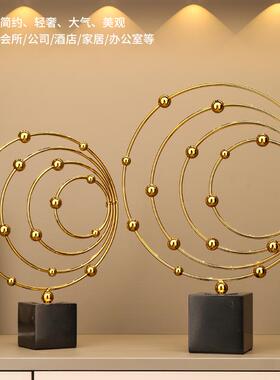 欧高式创意档客厅大理石合公金摆件家居办室BJ-0419大号属装饰工