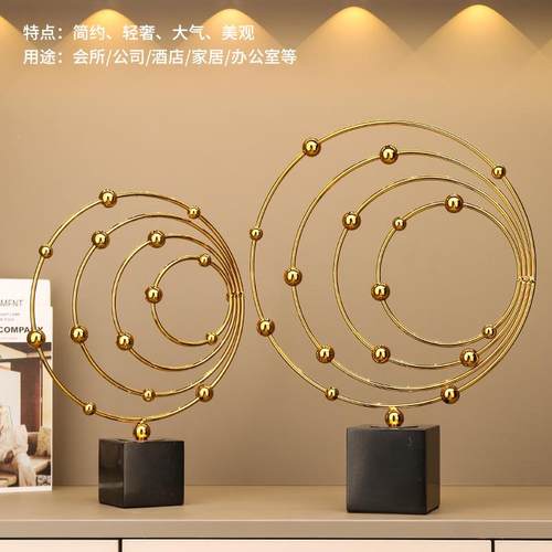 欧高式创意档客厅大理石合公金摆件家居办室BJ-0419大号属装饰工