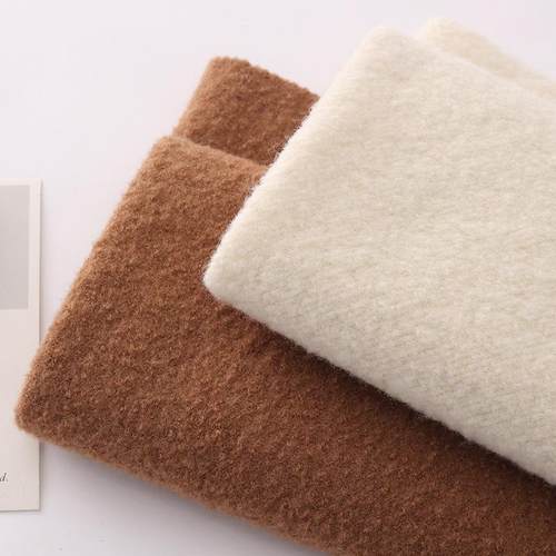 24UYM100全羊毛单面呢650大圈圈呢面料大衣外套亲肤保暖g衣布料