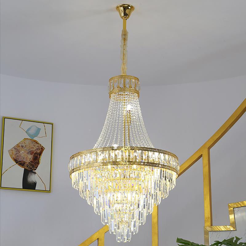 别墅复式大吊灯楼梯长吊灯lof公寓现代楼简空约轻奢水0825晶t挑客