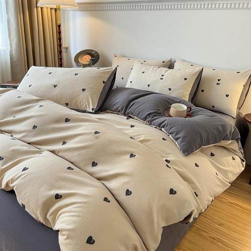 直播款A提花小竺棉四件套法式复热AL101120古肤类水洗亲棉床上三