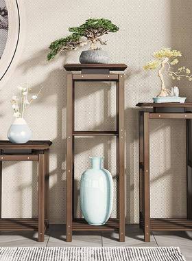 中几式复古架花台刻花启泰019架阳台花厅几盆景楠竹客边置物架新