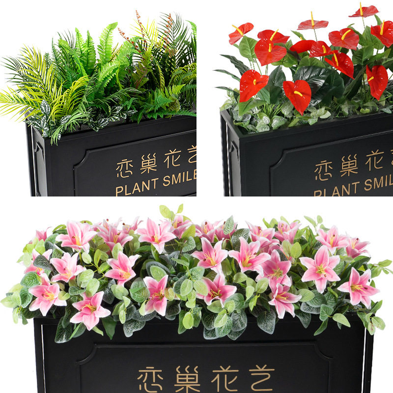 户外庭院仿真花草盆景隔断花箱