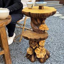 树摆件多功能花落桩地架工艺PDD10222品木质新式阳台户外庭院造景