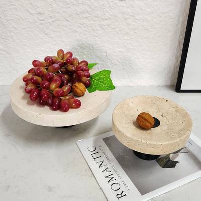 奢简约天然大石托盘家居装饰品摆件客饰AYR厅轻样板间装托理盘果
