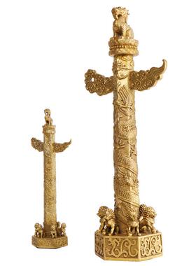 杨铜记华柱流华表龙柱云龙柱家居客铜厅装饰工艺中品华表