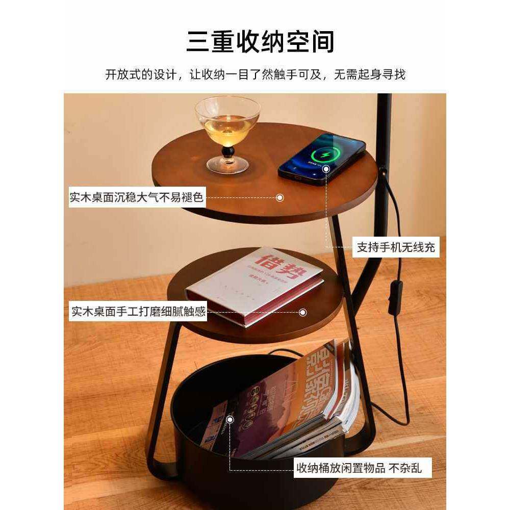 ?落地灯客厅沙发边F78？￥@几中古法卧式式式复古床头置物架一体