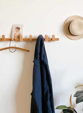 樱桃木玄关挂衣架上003265壁挂黑墙胡桃实木口入户创钩意挂置物门