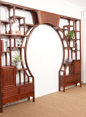 实木中式博架展架客厅断简约多宝阁现古货茶71349架示新款古董架