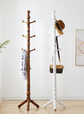 衣胜添螺旋小款全实白木落地衣架东北木卧蜡室玄关帽OJZ架置物架