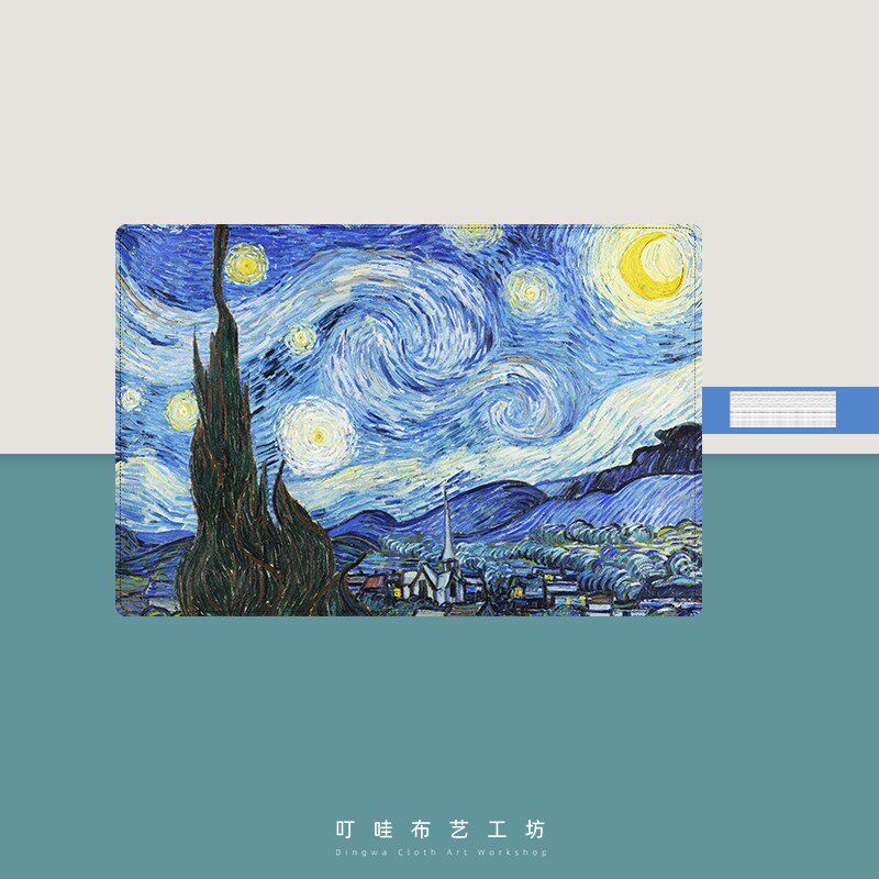 梵高油画星夜同款布艺笔帘定制星空卷笔袋文艺文具袋中性笔铅笔袋