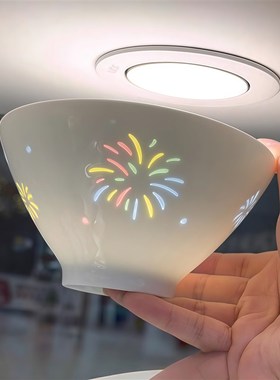 绽放的烟花!漂亮碗装饰摆件七彩玲珑餐具陶瓷桌面装饰品2025新款