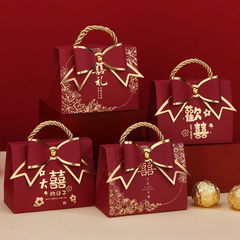 结婚喜糖盒2025新款婚礼专用喜糖袋订婚高级感回礼盒包装纸盒空盒