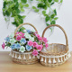 柳编花篮鲜花插花篮创意礼品藤编手提篮子客厅装 饰摆件编织小花篮