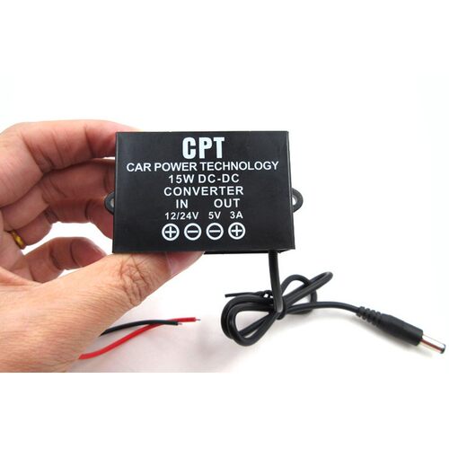 CPT降压器12V/24V转5V降压模块电压转换器5.5*2.1公插头可订8-35V