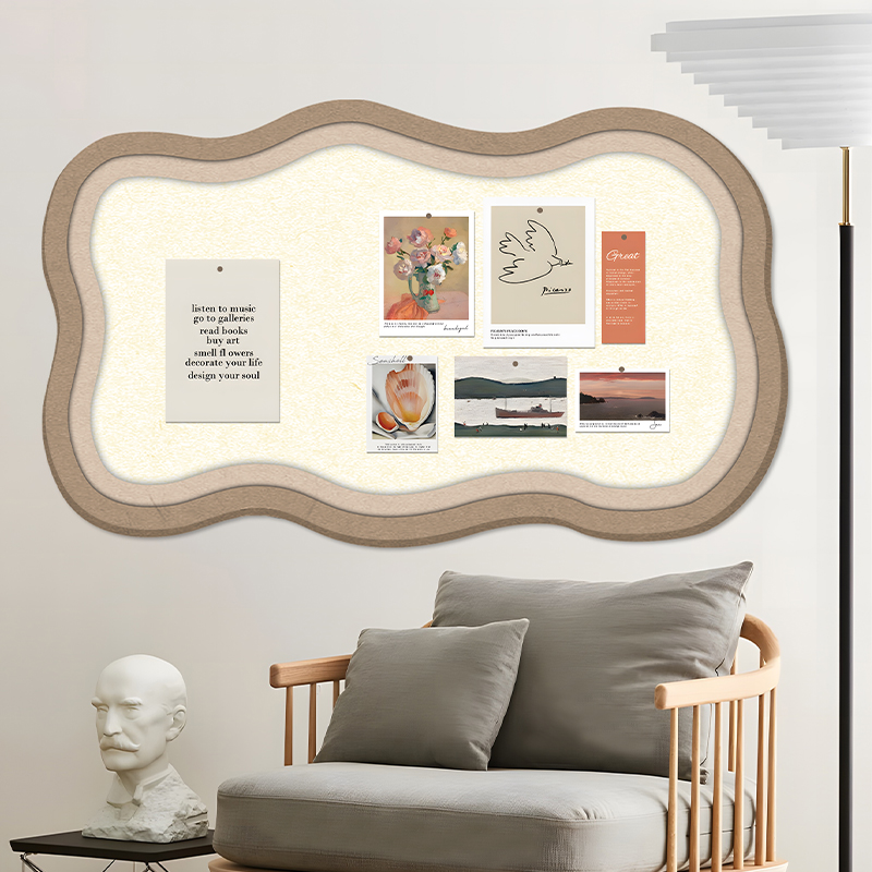 奶油风照片墙毛毡板墙贴墙面装饰背景板软木墙板留言板记事板墙上