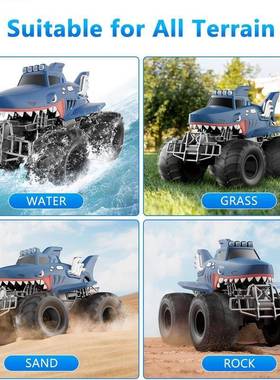 1:玩脚16陆两栖遥控水车四驱越野车攀爬大怪2.4IDPG鲨鱼汽车具车