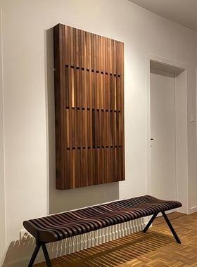 黑胡桃木琴键挂衣架RIP间入户门后省衣帽架玄关置物架钢节空实木