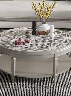 意式轻奢茶几小桌子茶小户型厅边几家用茶台实圆木茶桌客整装FES